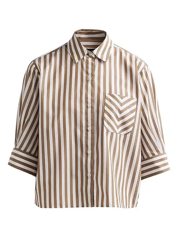 Women's Lucia Striped Cotton Poplin Shirt Women's Lucia Striped Cotton Poplin Shirt