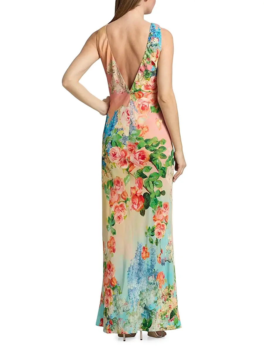 Hemant & Nandita Women's Floral Column Maxi Dress | Thumbnail 5 Hemant & Nandita Women's Floral Column Maxi Dress | Thumbnail 5