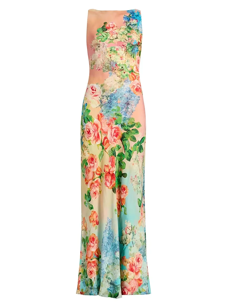 Hemant & Nandita Women's Floral Column Maxi Dress - Size XXL | Image 1 Hemant & Nandita Women's Floral Column Maxi Dress - Size XXL | Image 1