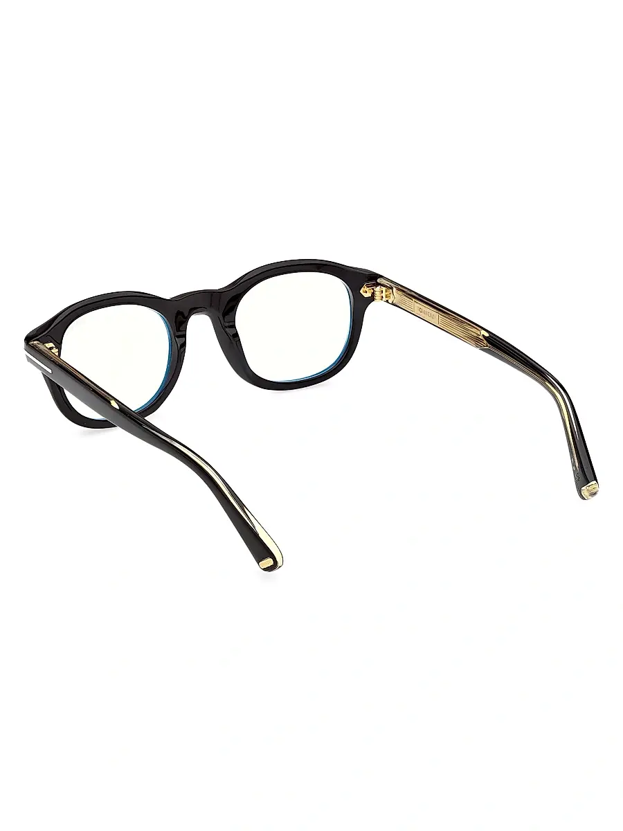 Tom Ford Men's 47MM Blue Block Round Eyeglasses | Thumbnail 4 Tom Ford Men's 47MM Blue Block Round Eyeglasses | Thumbnail 4