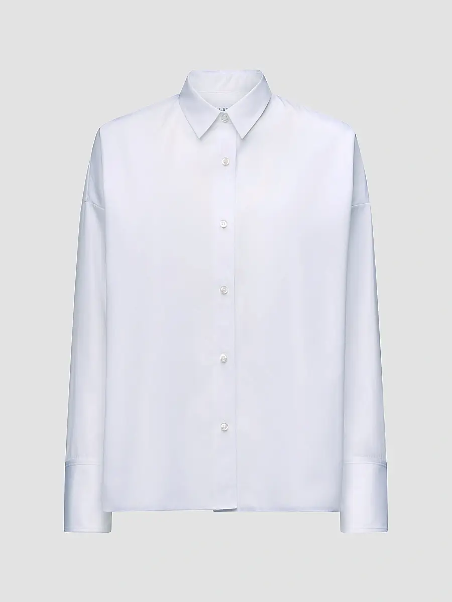 CALLAS MILANO Women's Sirene Poplin Shirt with Silk Twill Lake Como Print Scarf Back | Thumbnail 2 CALLAS MILANO Women's Sirene Poplin Shirt with Silk Twill Lake Como Print Scarf Back | Thumbnail 2