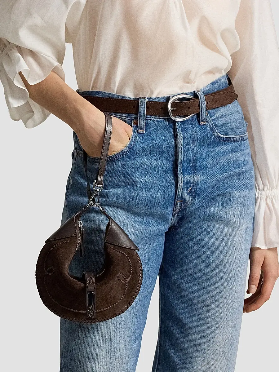 Polo Ralph Lauren Women's Polo ID Western Suede Shoulder Bag | Thumbnail 2 Polo Ralph Lauren Women's Polo ID Western Suede Shoulder Bag | Thumbnail 2