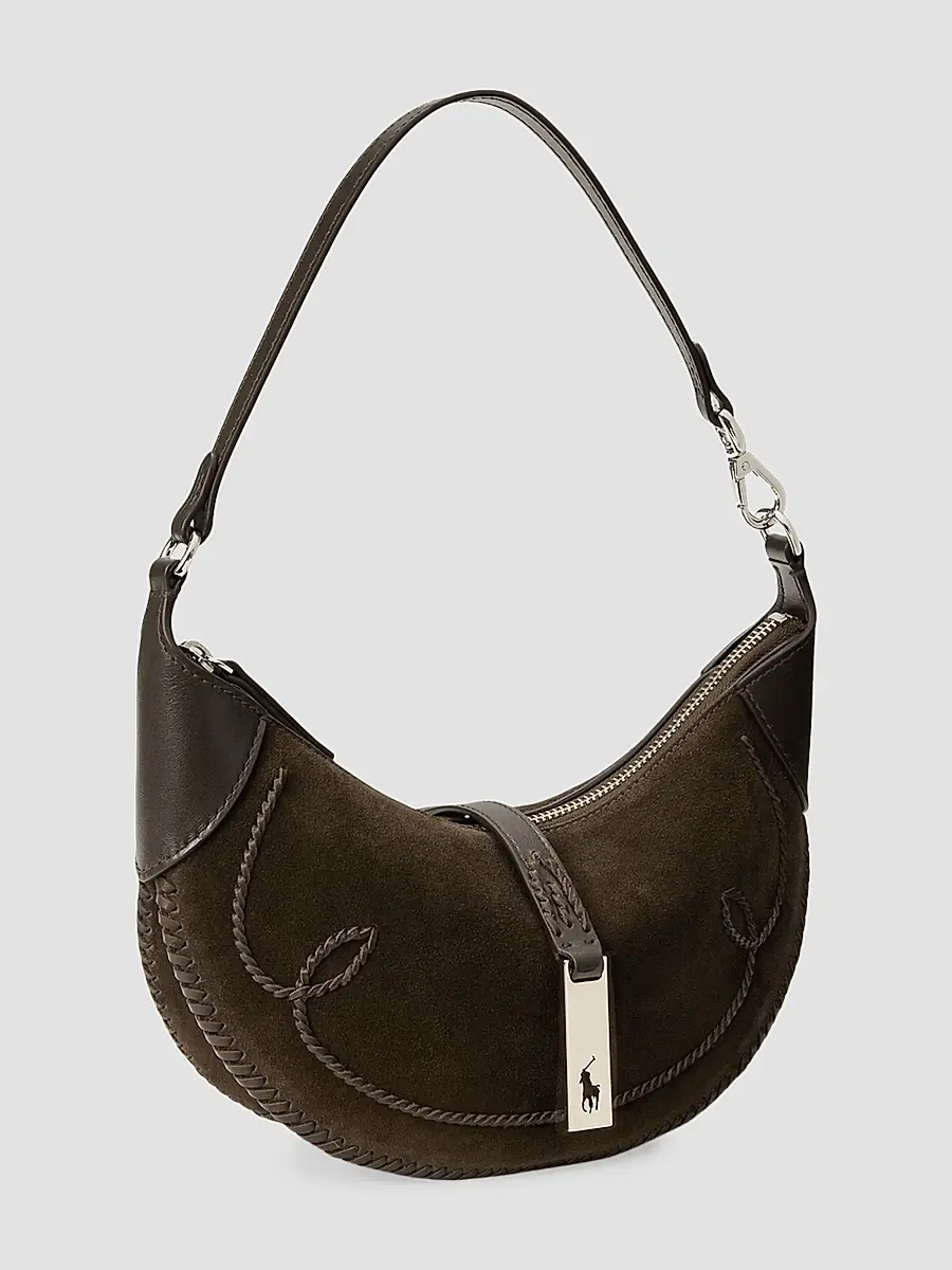 Polo Ralph Lauren Women's Polo ID Western Suede Shoulder Bag | Thumbnail 4 Polo Ralph Lauren Women's Polo ID Western Suede Shoulder Bag | Thumbnail 4
