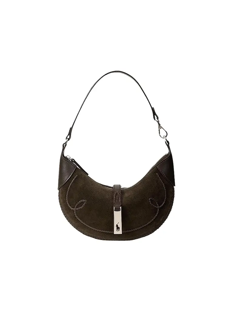 Polo Ralph Lauren Women's Polo ID Western Suede Shoulder Bag | Image 1 Polo Ralph Lauren Women's Polo ID Western Suede Shoulder Bag | Image 1