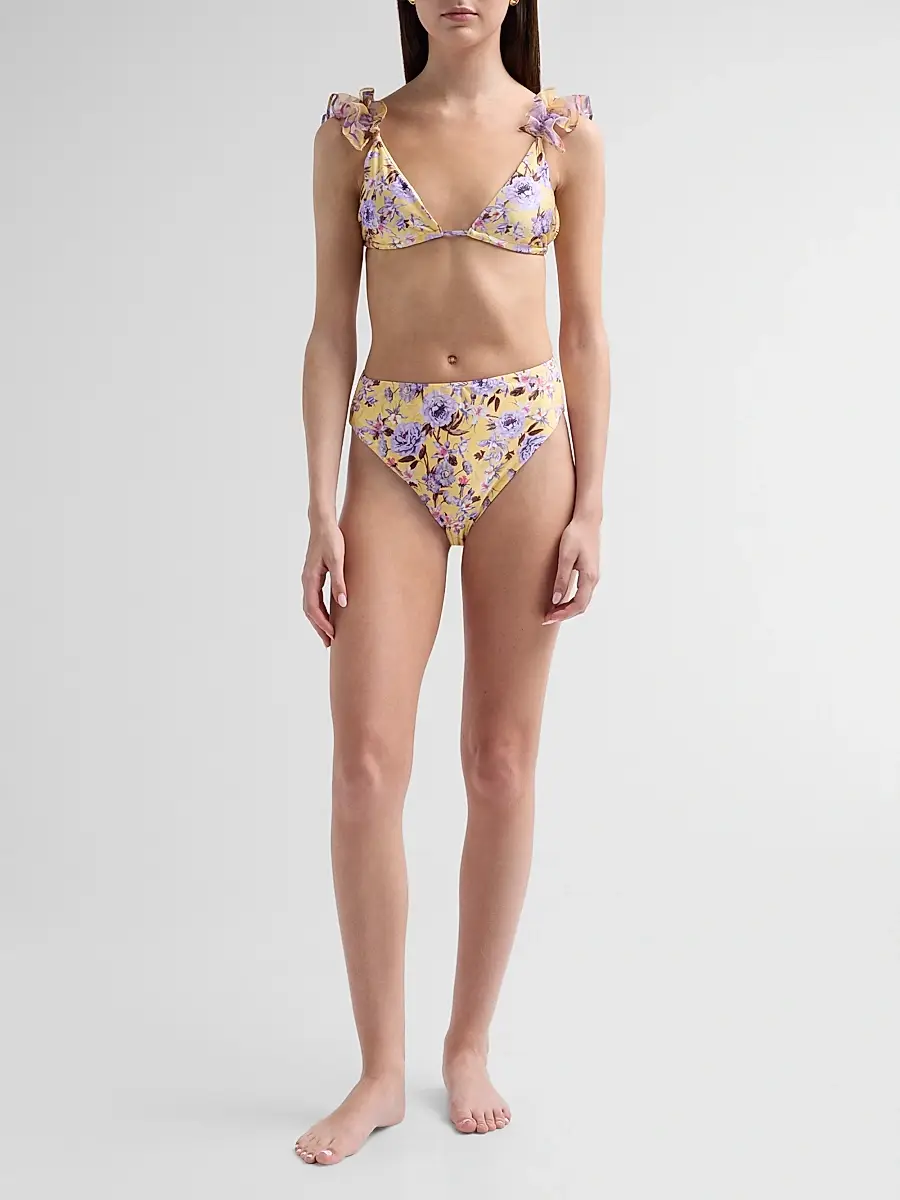 PatBo Women's Peony Print Flower-Embellished Bikini Top | Thumbnail 2 PatBo Women's Peony Print Flower-Embellished Bikini Top | Thumbnail 2