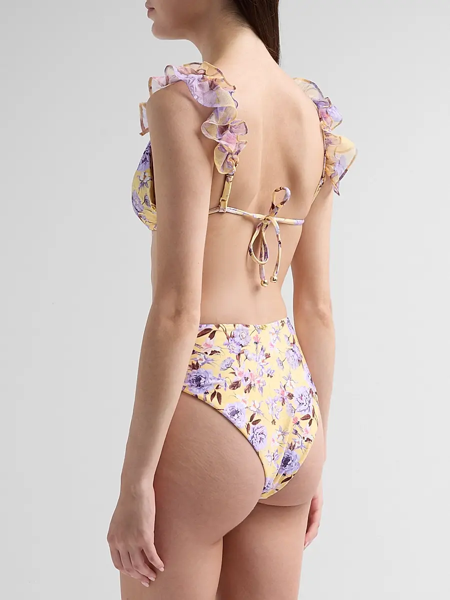 PatBo Women's Peony Print Flower-Embellished Bikini Top | Thumbnail 3 PatBo Women's Peony Print Flower-Embellished Bikini Top | Thumbnail 3