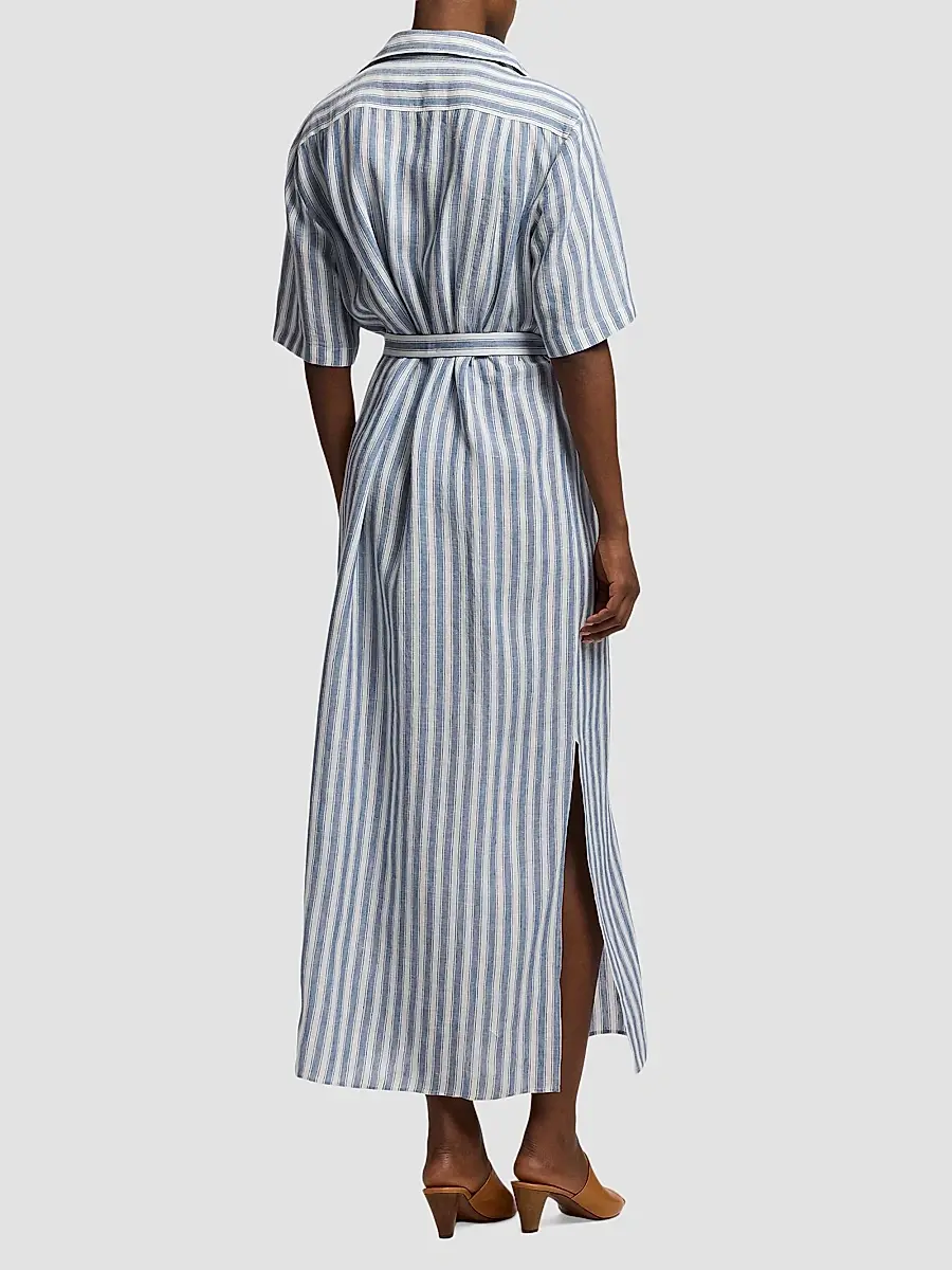 Ralph Lauren Collection Women's Carol Striped Linen Day Dress | Thumbnail 5 Ralph Lauren Collection Women's Carol Striped Linen Day Dress | Thumbnail 5