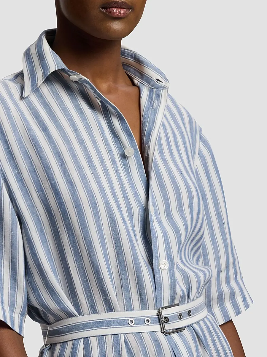 Ralph Lauren Collection Women's Carol Striped Linen Day Dress | Thumbnail 6 Ralph Lauren Collection Women's Carol Striped Linen Day Dress | Thumbnail 6