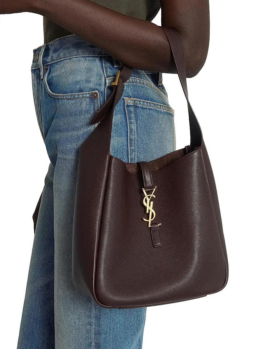 Saint Laurent Women's Le 5 À 7 Supple Small Shoulder Bag in Grained Leather - Arabica | Thumbnail 2 Saint Laurent Women's Le 5 À 7 Supple Small Shoulder Bag in Grained Leather - Arabica | Thumbnail 2