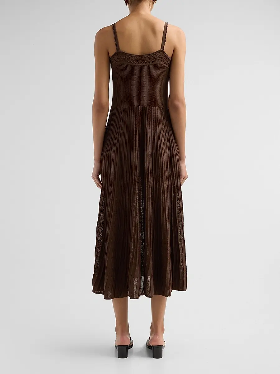 Ba&sh Women's Noto Pointelle-Knit A-Line Knee-Length Dress | Thumbnail 3 Ba&sh Women's Noto Pointelle-Knit A-Line Knee-Length Dress | Thumbnail 3