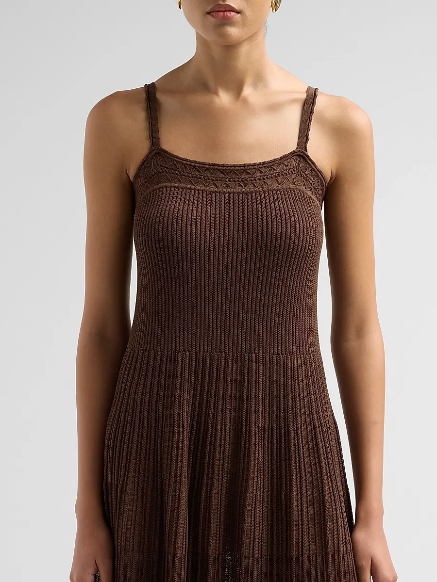 Ba&sh Women's Noto Pointelle-Knit A-Line Knee-Length Dress | Thumbnail 5 Ba&sh Women's Noto Pointelle-Knit A-Line Knee-Length Dress | Thumbnail 5