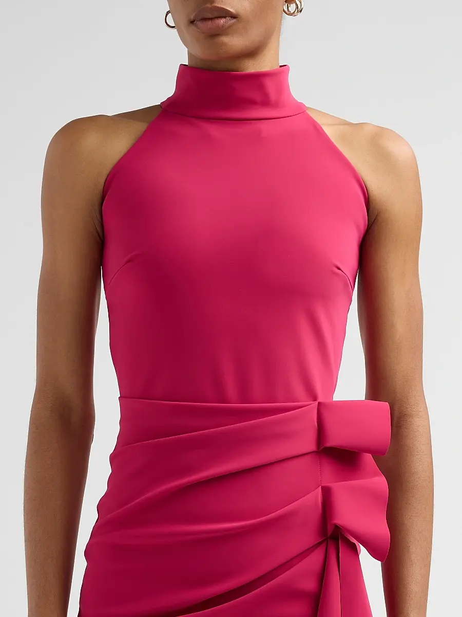 Chiara Boni La Petite Robe Women's Halter Ruffle Midi Dress | Thumbnail 5 Chiara Boni La Petite Robe Women's Halter Ruffle Midi Dress | Thumbnail 5