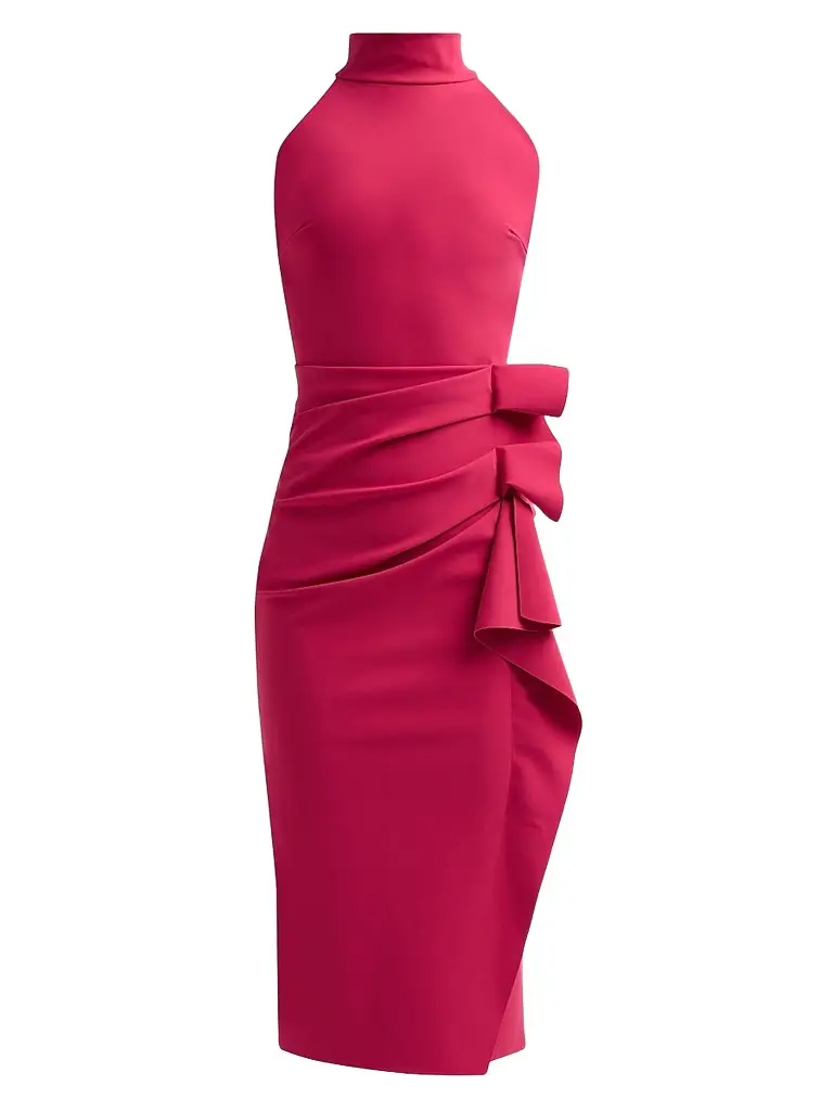 Chiara Boni La Petite Robe Women's Halter Ruffle Midi Dress - Mauve Pink - Size 8 | Image 1 Chiara Boni La Petite Robe Women's Halter Ruffle Midi Dress - Mauve Pink - Size 8 | Image 1