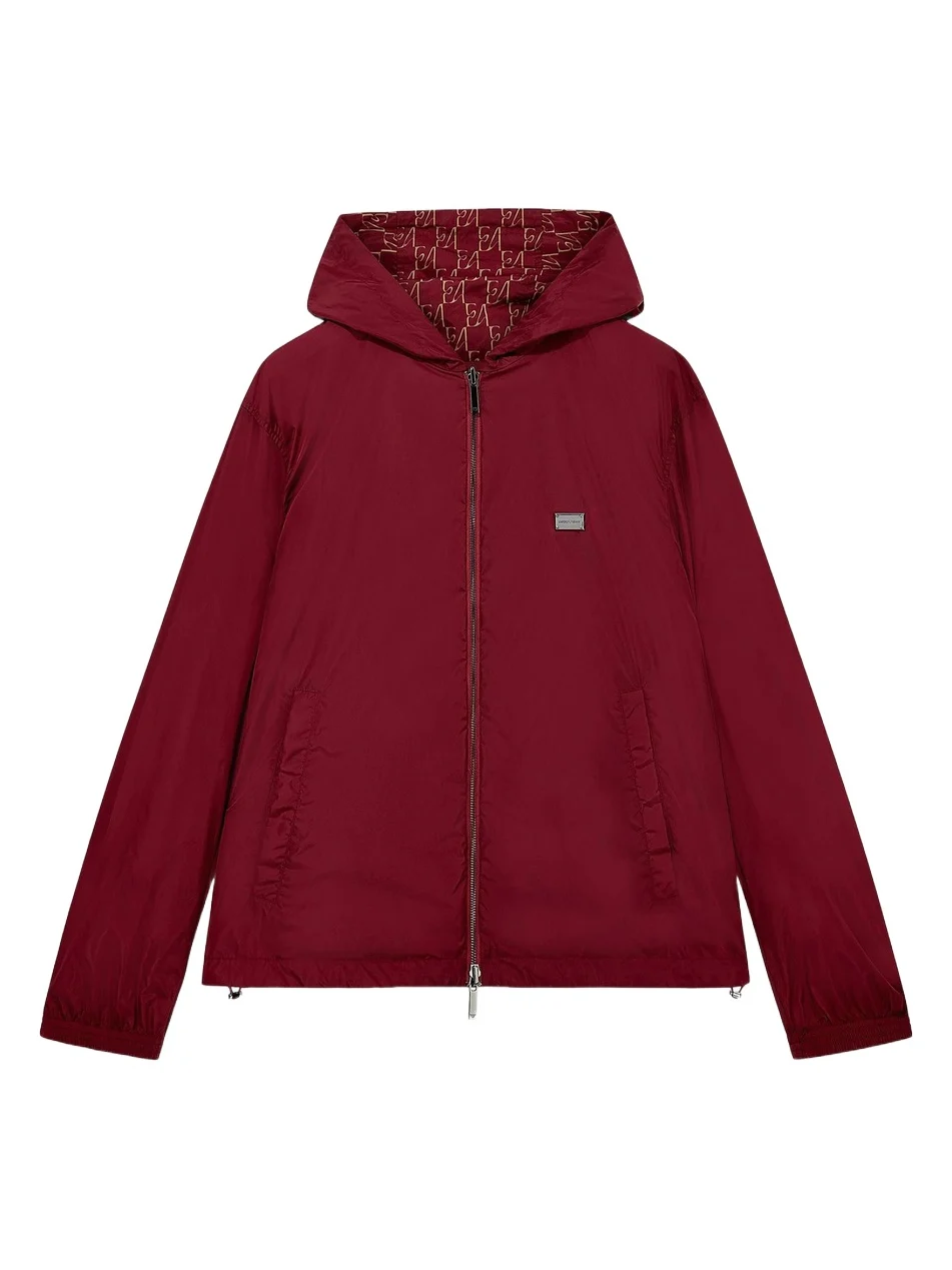 Emporio Armani Men's Reversible Nylon Full-Zip Hooded Jacket