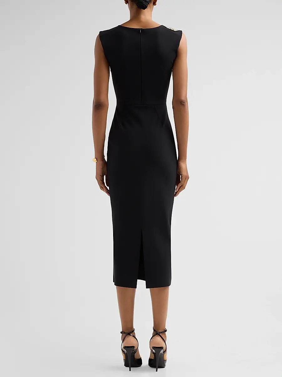 Chiara Boni La Petite Robe Women's Doradus Beaded Sheath Midi Dress | Thumbnail 3
