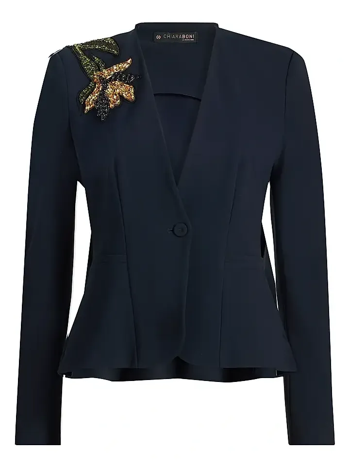 Women's Momby Embellished Collarless Blazer