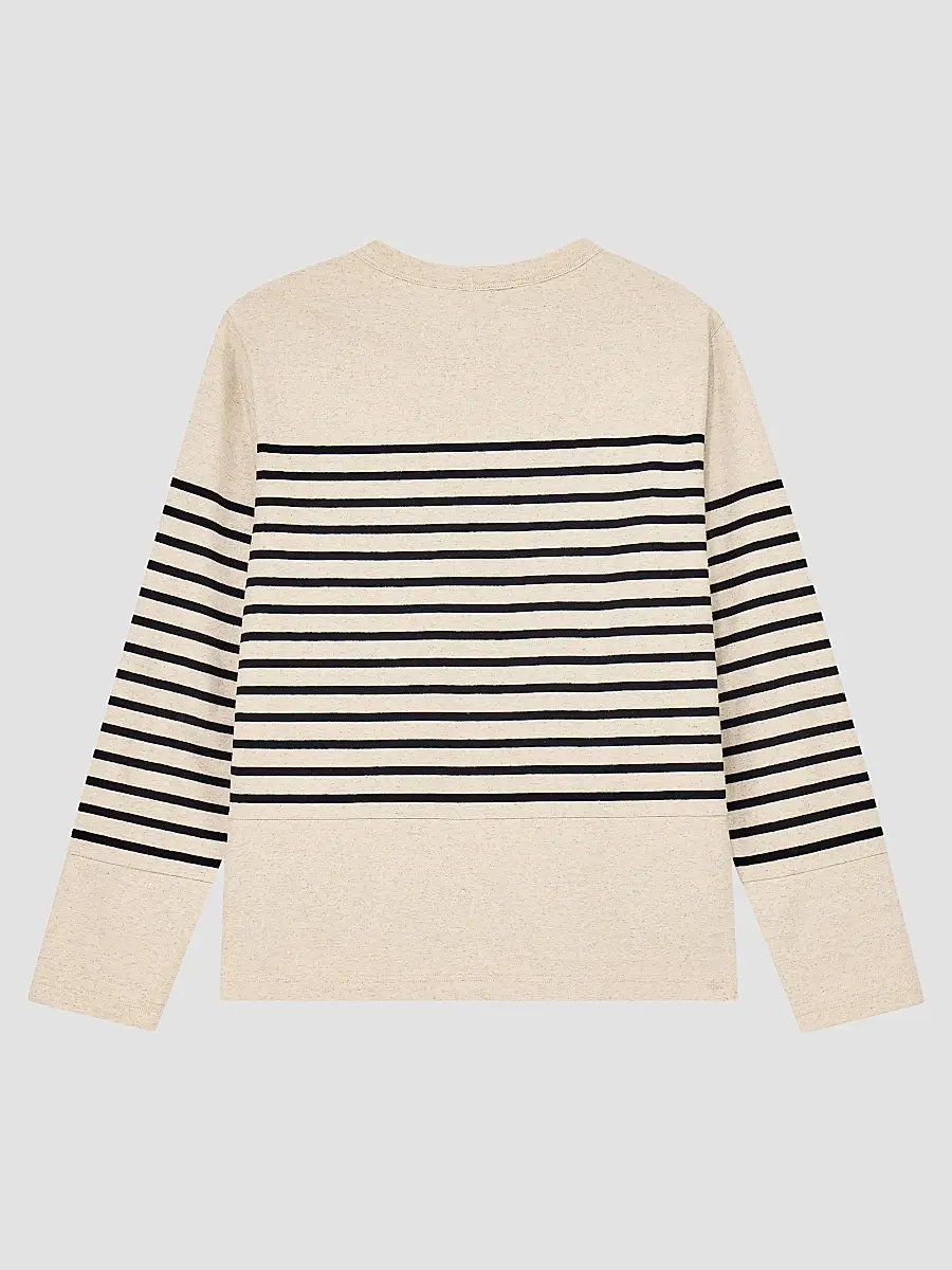 Emporio Armani Men's Striped Cotton-Linen Jersey Sweater | Thumbnail 2