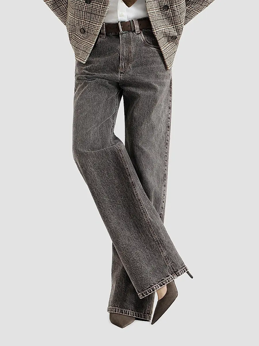 Brunello Cucinelli Women's Authentic Denim Contemporary Loose Jeans with Monili - Dark Grey | Thumbnail 4 Brunello Cucinelli Women's Authentic Denim Contemporary Loose Jeans with Monili - Dark Grey | Thumbnail 4