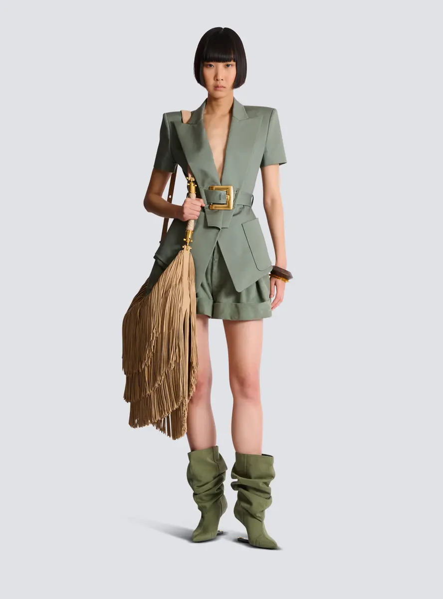 Balmain Belted gabardine Anthem jacket | Thumbnail 2 Balmain Belted gabardine Anthem jacket | Thumbnail 2