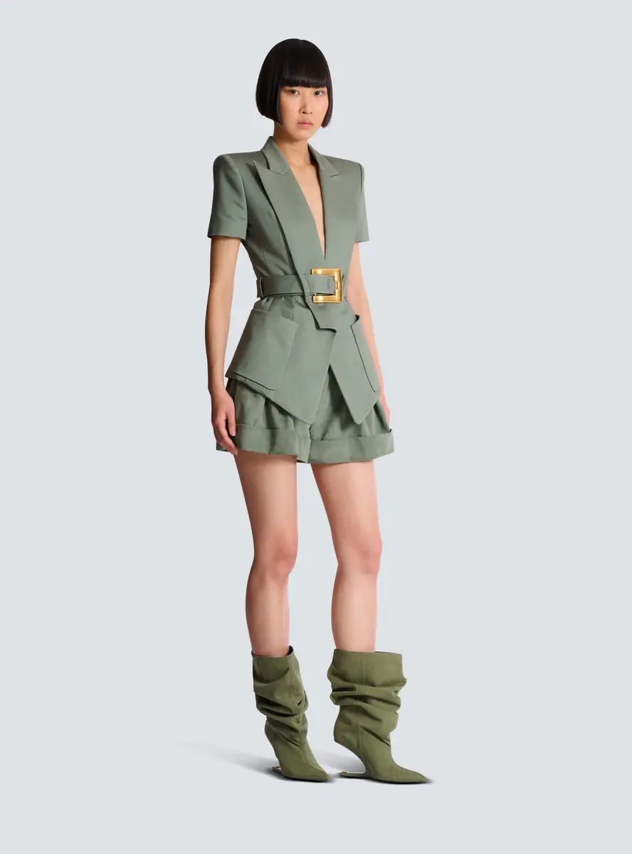 Balmain Belted gabardine Anthem jacket | Thumbnail 3 Balmain Belted gabardine Anthem jacket | Thumbnail 3