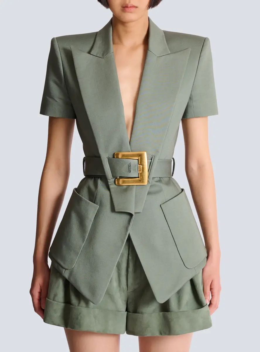 Balmain Belted gabardine Anthem jacket | Thumbnail 7 Balmain Belted gabardine Anthem jacket | Thumbnail 7
