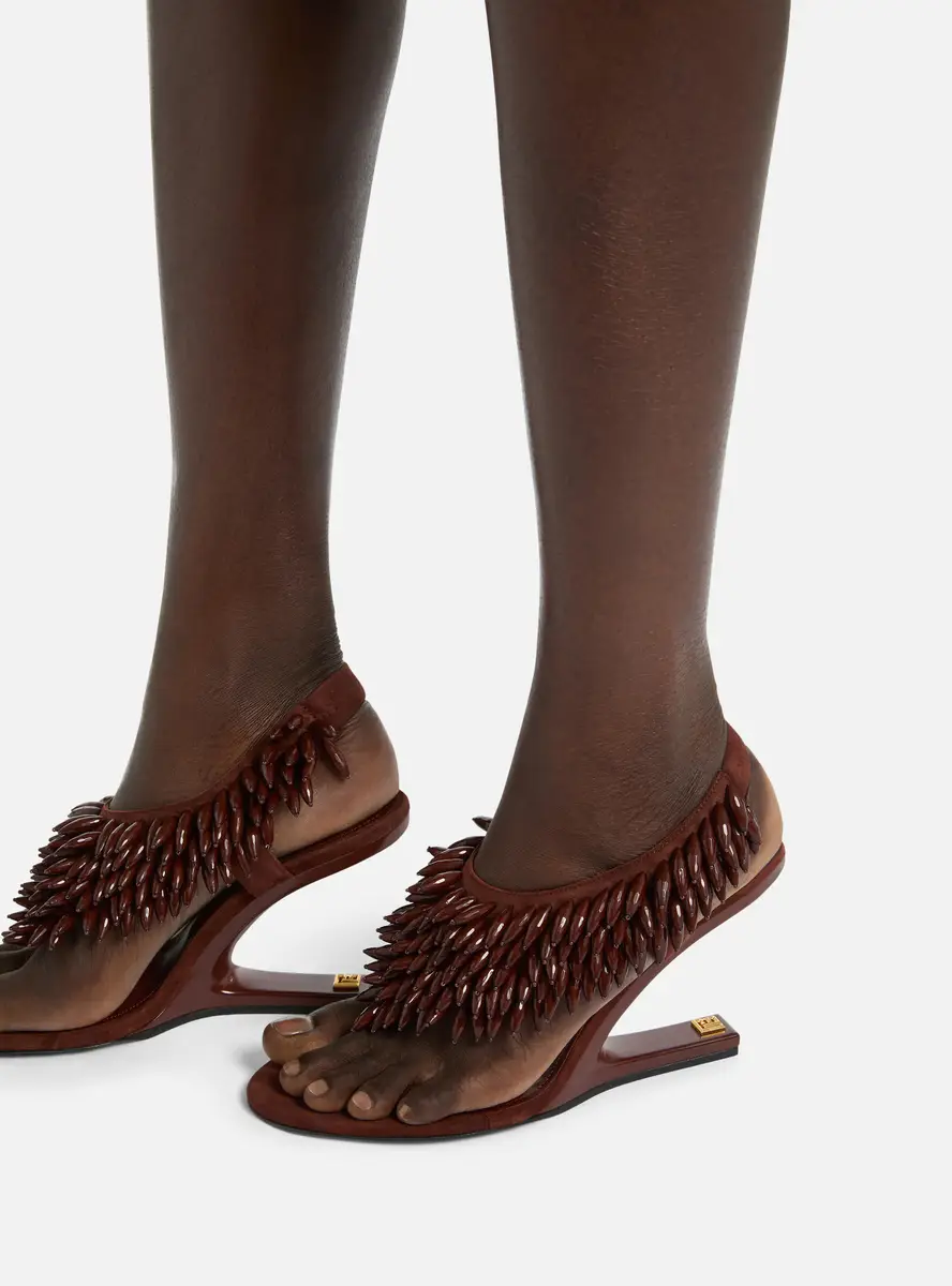 Balmain No Wedge beaded suede sandals | Thumbnail 2