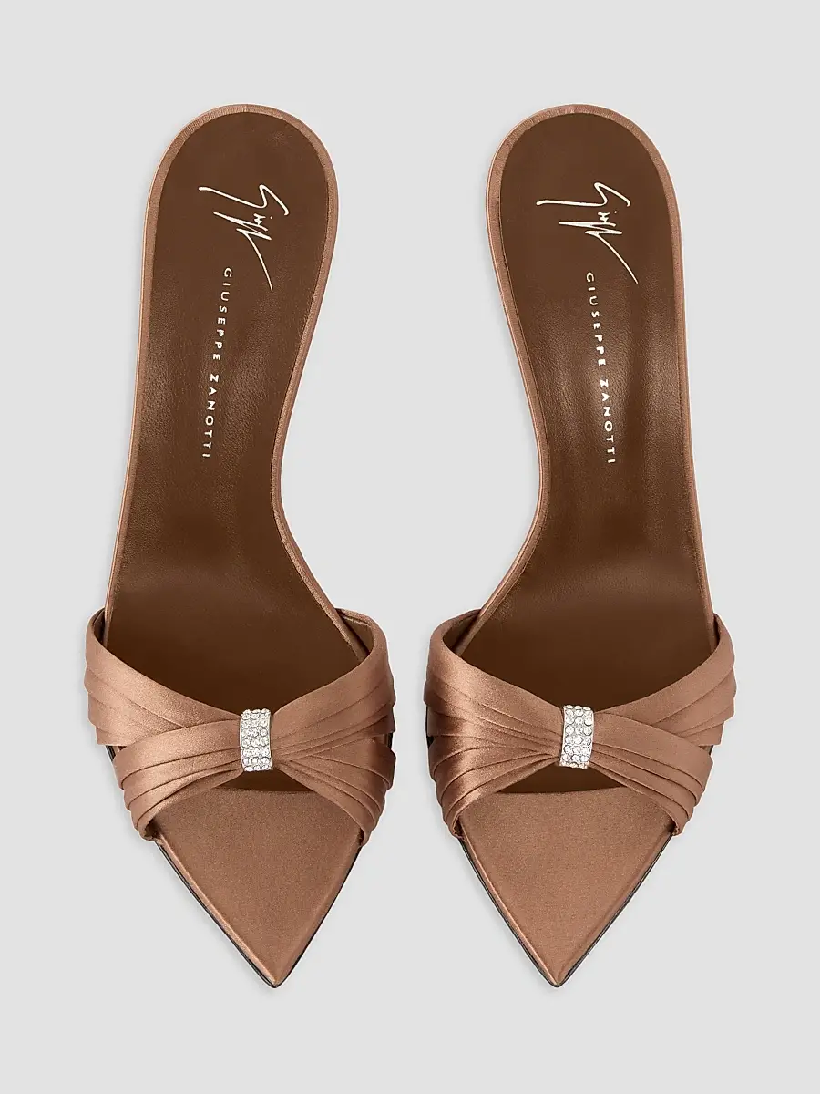 Giuseppe Zanotti Women's Intrigo 90MM Silk Stiletto Mules | Thumbnail 5 Giuseppe Zanotti Women's Intrigo 90MM Silk Stiletto Mules | Thumbnail 5