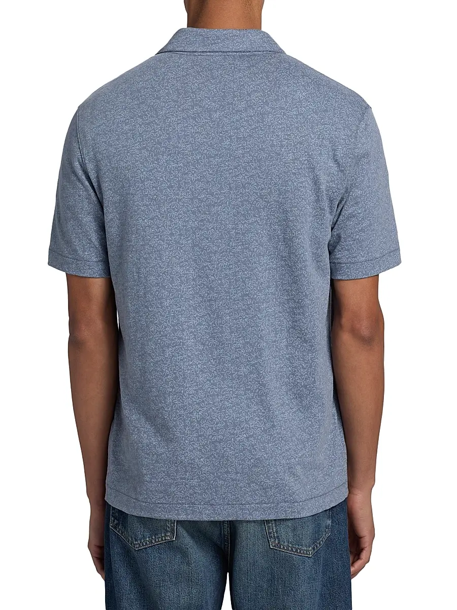 Vince Men's Tonal Leaf Slub Cotton Shirt | Thumbnail 5 Vince Men's Tonal Leaf Slub Cotton Shirt | Thumbnail 5