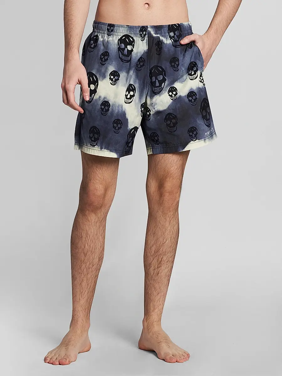 Alexander McQueen Men's Tie-Dye Skull Nylon Swim Shorts | Thumbnail 3 Alexander McQueen Men's Tie-Dye Skull Nylon Swim Shorts | Thumbnail 3