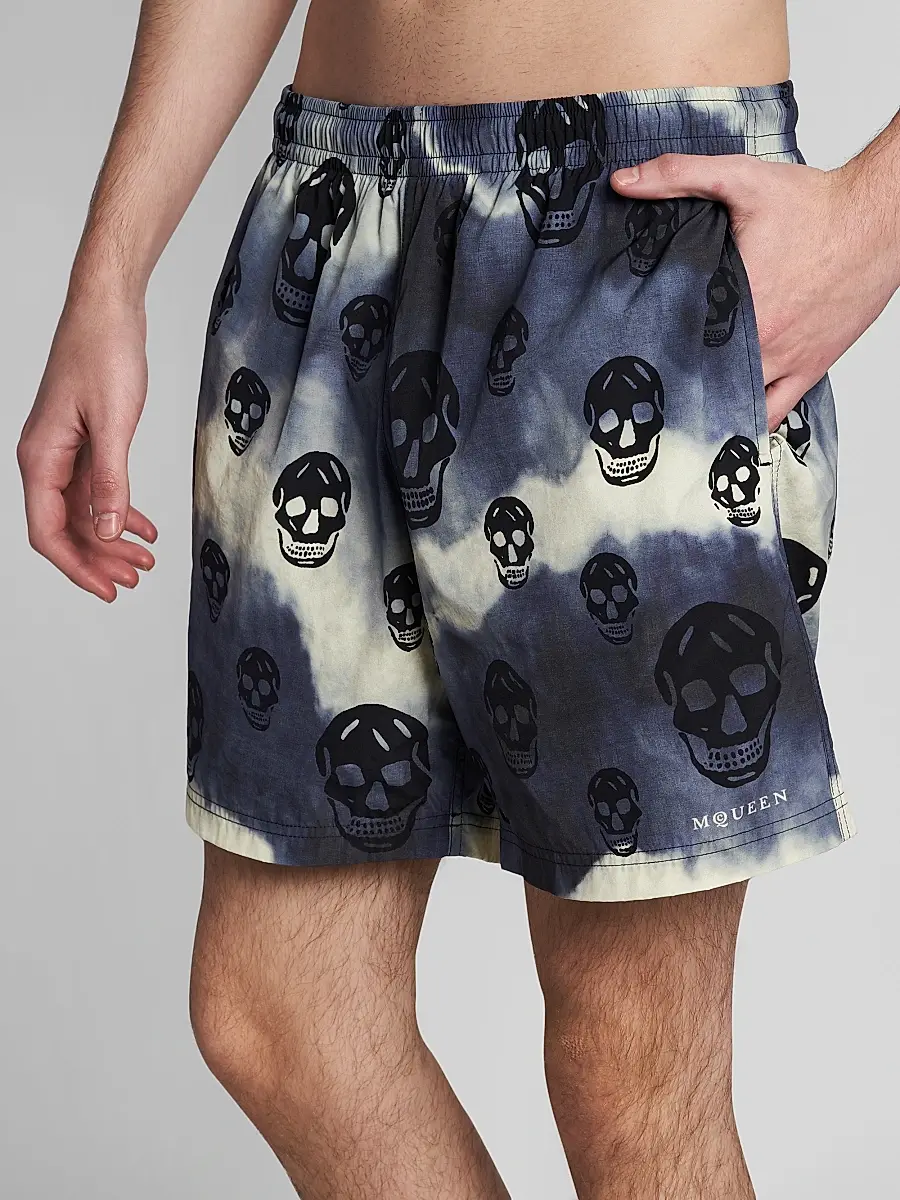Alexander McQueen Men's Tie-Dye Skull Nylon Swim Shorts | Thumbnail 6 Alexander McQueen Men's Tie-Dye Skull Nylon Swim Shorts | Thumbnail 6