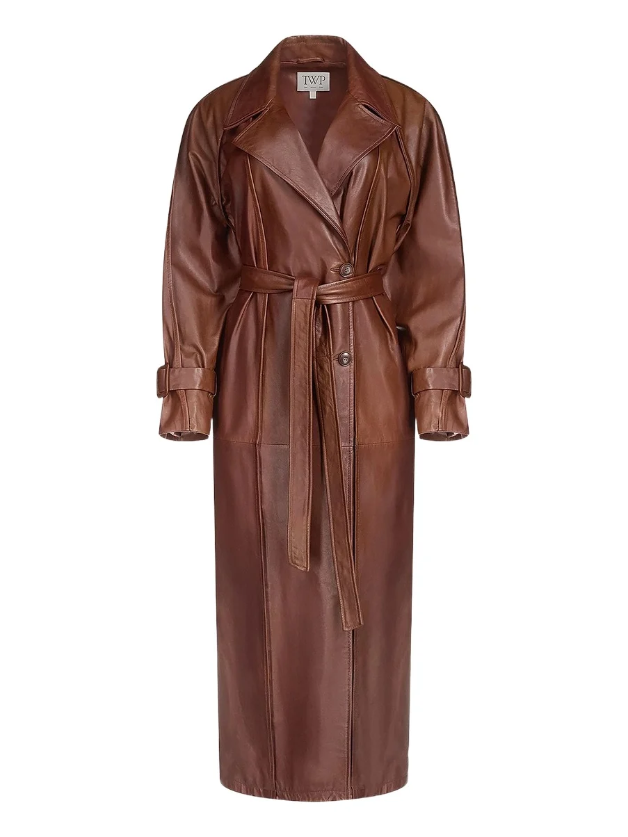 Women's Unfinished Business Leather Trench Coat