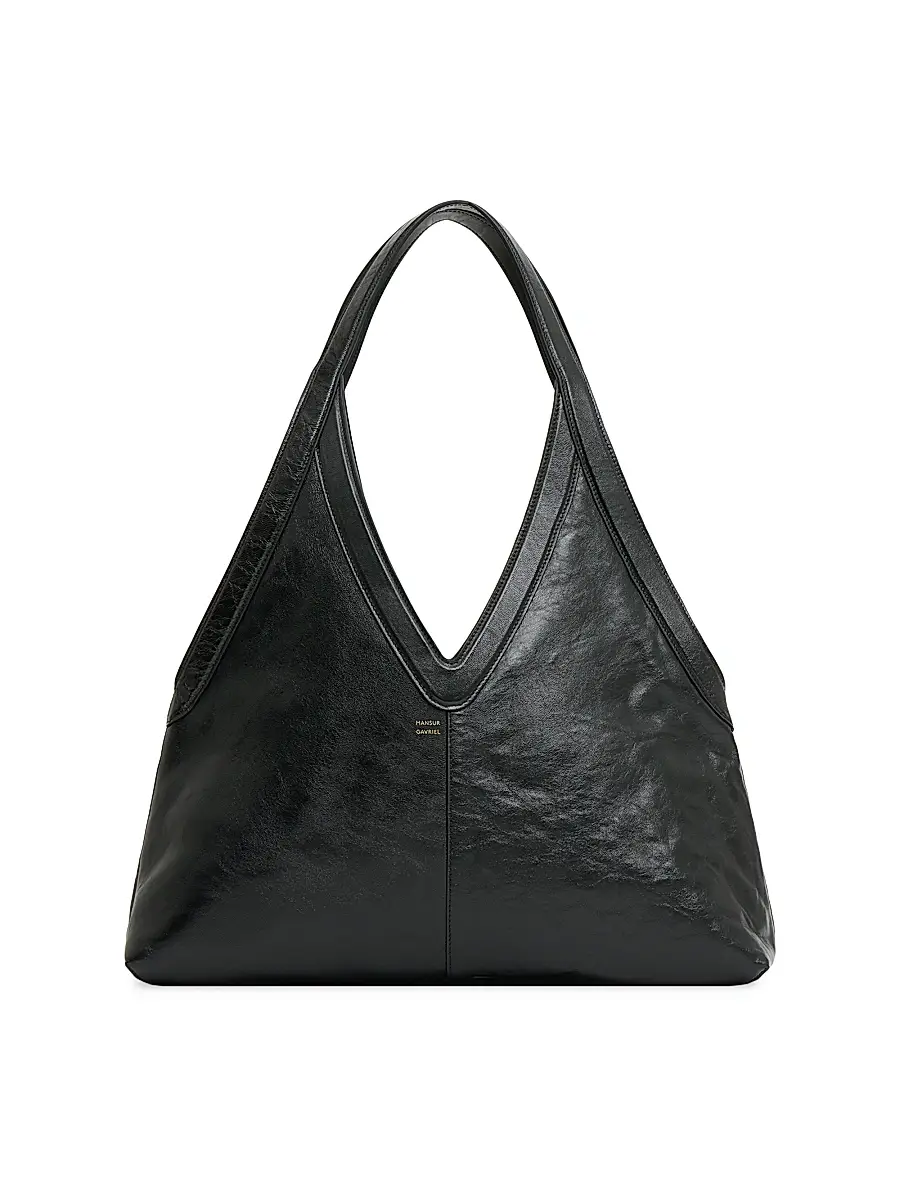 MANSUR GAVRIEL Women's Medium Logo Soft Tote Bag - Black | Image 1 MANSUR GAVRIEL Women's Medium Logo Soft Tote Bag - Black | Image 1