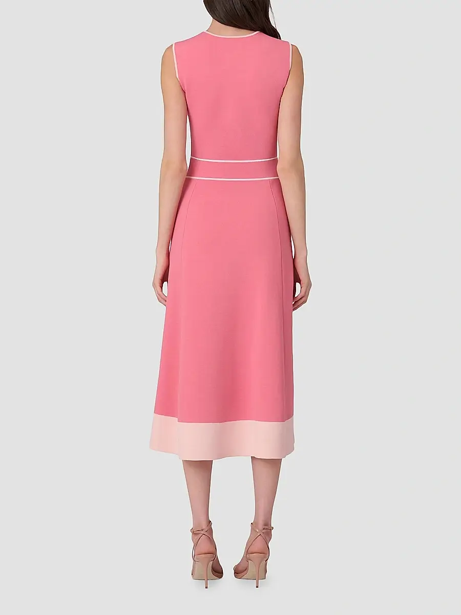 Shoshanna Women's Tiffany Button-Shoulder Midi Dress | Thumbnail 3