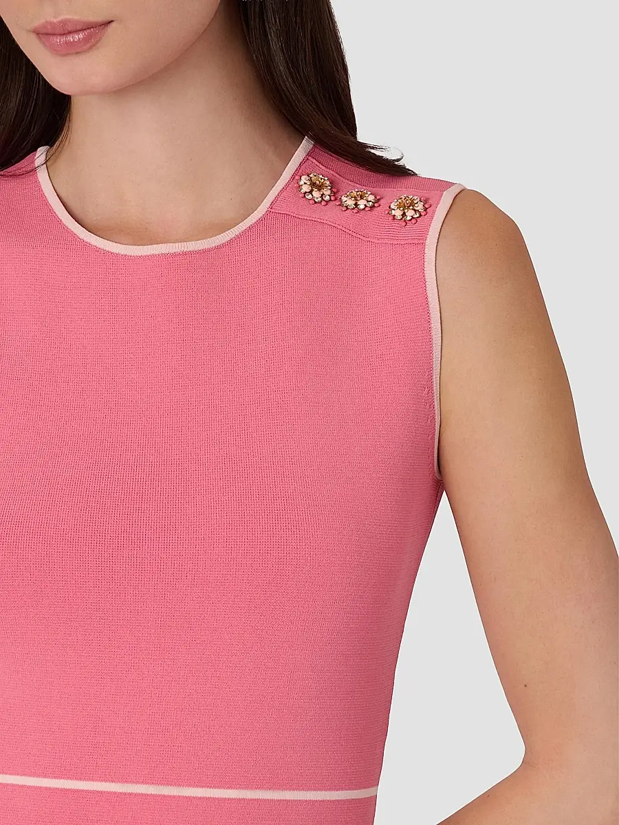 Shoshanna Women's Tiffany Button-Shoulder Midi Dress | Thumbnail 4