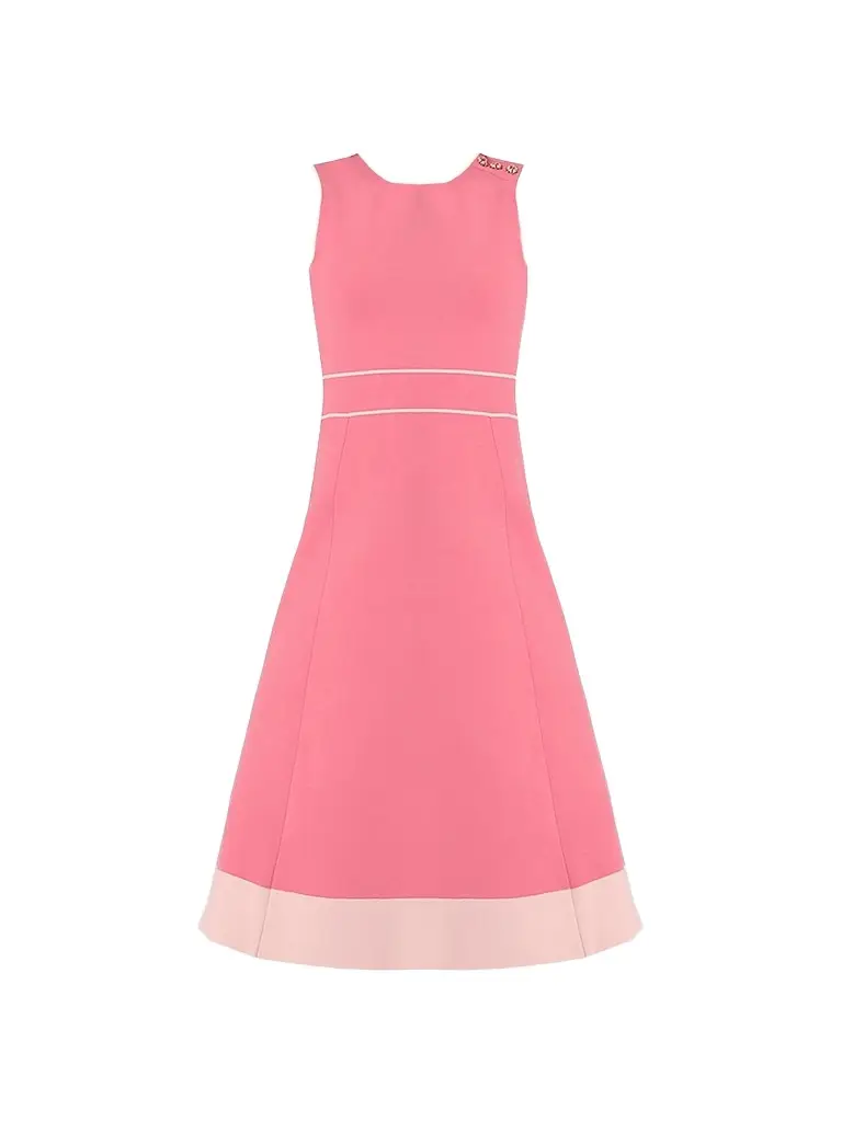 Shoshanna Women's Tiffany Button-Shoulder Midi Dress | Image 1 Shoshanna Women's Tiffany Button-Shoulder Midi Dress | Image 1