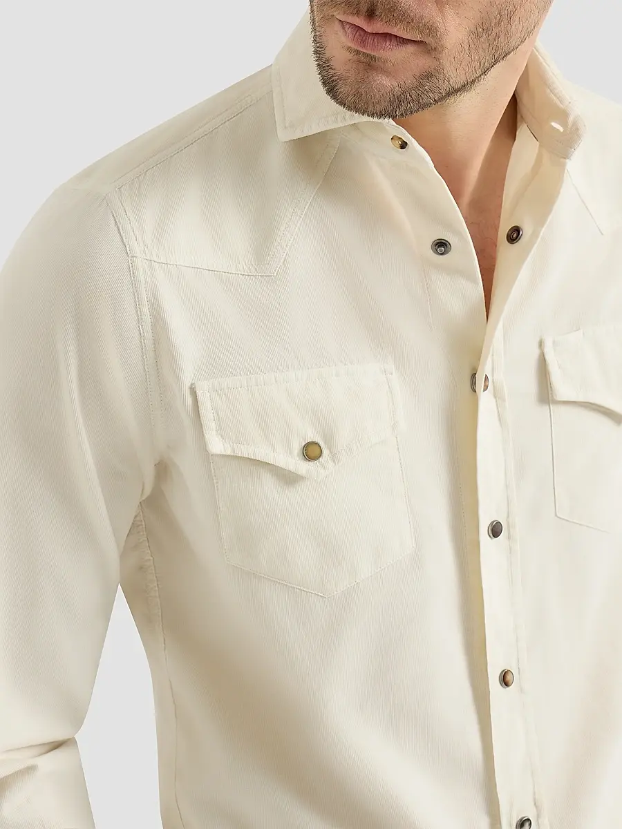 Brunello Cucinelli Men's Garment Dyed Easy Fit Western Shirt | Thumbnail 5 Brunello Cucinelli Men's Garment Dyed Easy Fit Western Shirt | Thumbnail 5