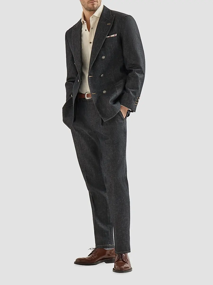 Brunello Cucinelli Men's Garment Dyed Easy Fit Western Shirt | Thumbnail 6 Brunello Cucinelli Men's Garment Dyed Easy Fit Western Shirt | Thumbnail 6