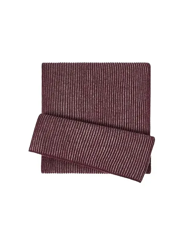 Men's Cashmere English Rib Vanisé Knit Scarf Men's Cashmere English Rib Vanisé Knit Scarf