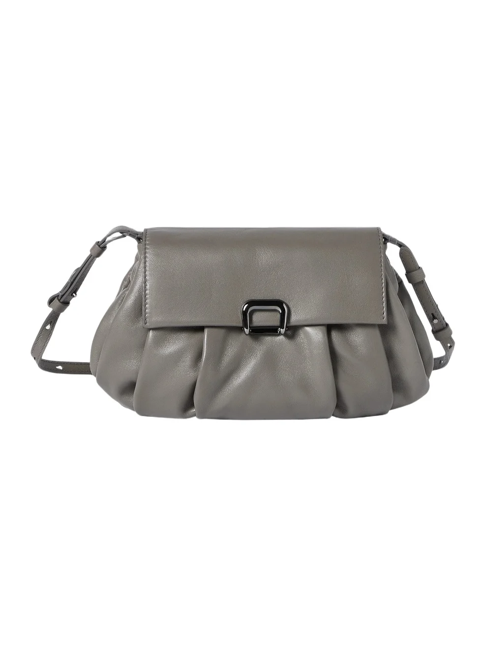 Women's Boule Crossbody Bag in Nappa Leather - Stone Grey Women's Boule Crossbody Bag in Nappa Leather - Stone Grey