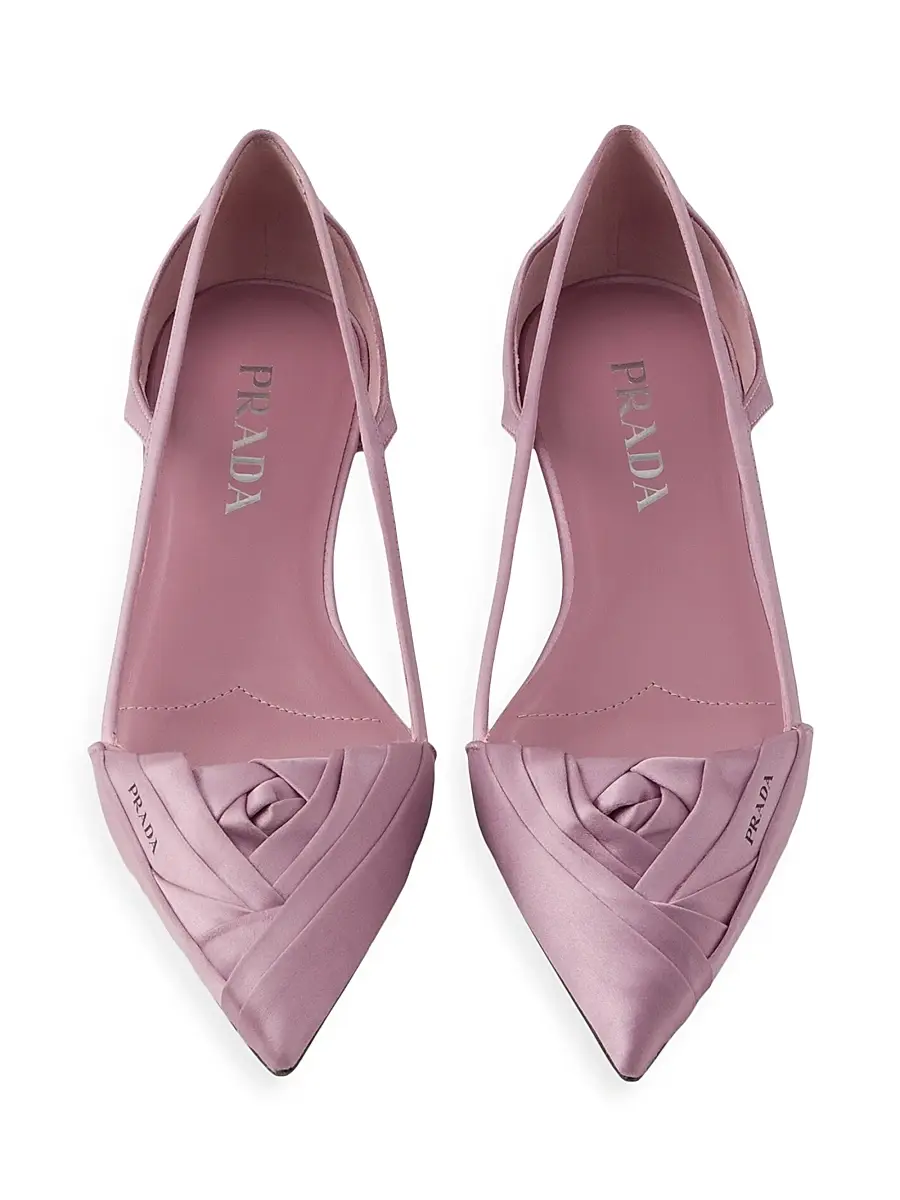 Prada Women's Satin Cut-Out Ballerinas | Thumbnail 2 Prada Women's Satin Cut-Out Ballerinas | Thumbnail 2