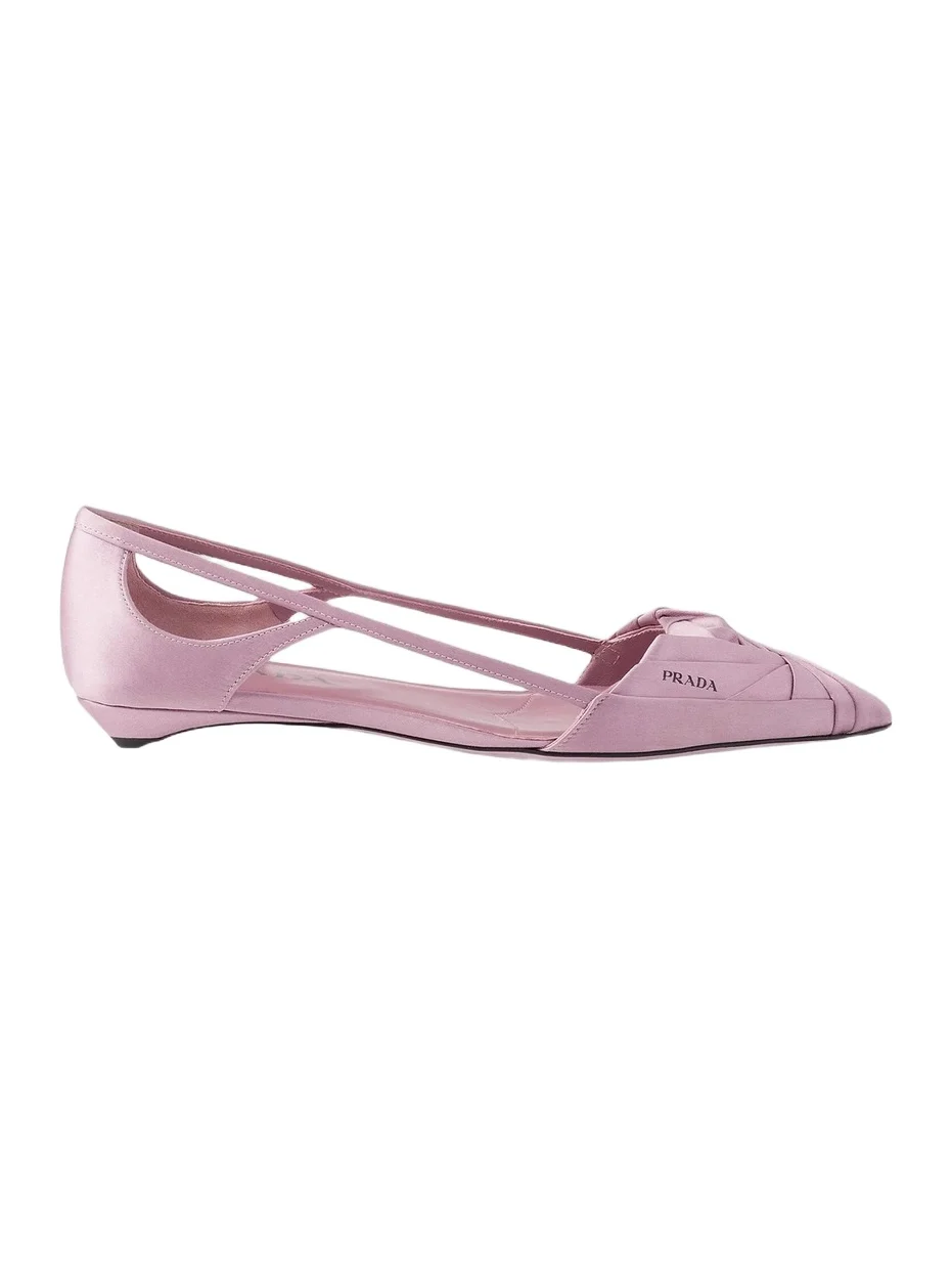 Prada Women's Satin Cut-Out Ballerinas