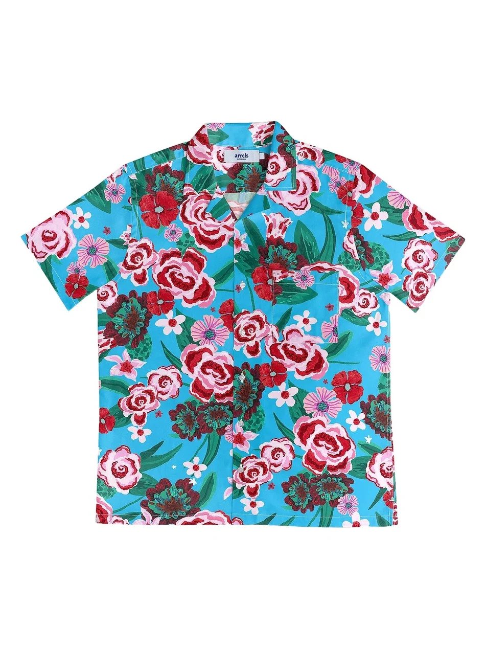 Men's Blue Flowers Camp Shirt Men's Blue Flowers Camp Shirt