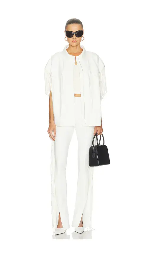 Norma Kamali Fringe Spat Jeans | Thumbnail 6 Norma Kamali Fringe Spat Jeans | Thumbnail 6