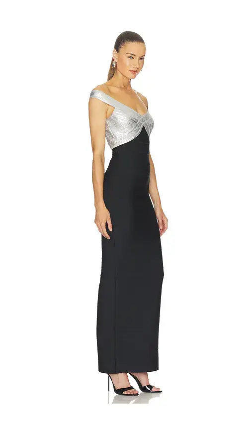 Herve Leger The Metallic Bonnie Gown | Thumbnail 2 Herve Leger The Metallic Bonnie Gown | Thumbnail 2