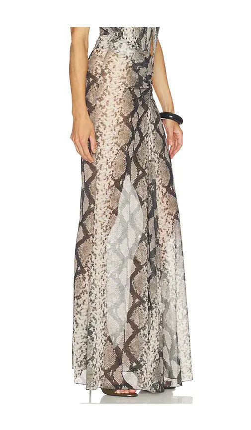 Lapointe Mesh Ruched Maxi Skirt | Thumbnail 2 Lapointe Mesh Ruched Maxi Skirt | Thumbnail 2