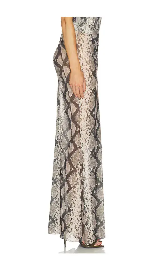 Lapointe Mesh Ruched Maxi Skirt | Thumbnail 3 Lapointe Mesh Ruched Maxi Skirt | Thumbnail 3