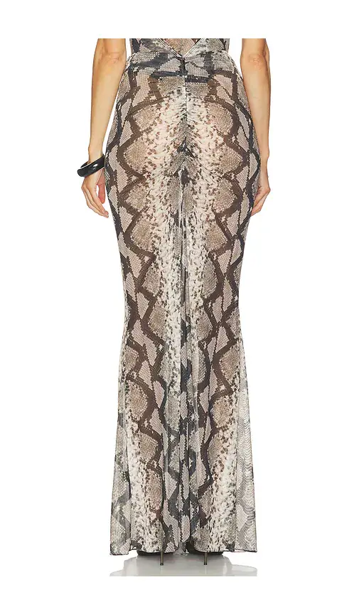 Lapointe Mesh Ruched Maxi Skirt | Thumbnail 4 Lapointe Mesh Ruched Maxi Skirt | Thumbnail 4