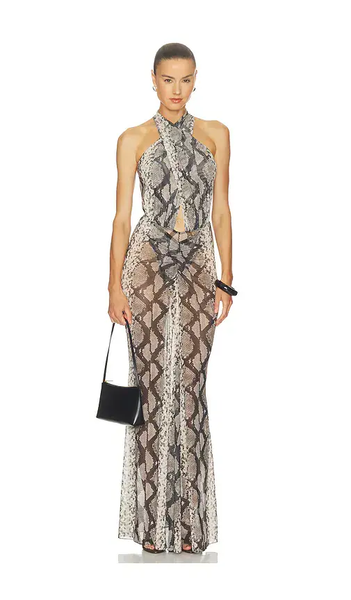 Lapointe Mesh Ruched Maxi Skirt | Thumbnail 5 Lapointe Mesh Ruched Maxi Skirt | Thumbnail 5