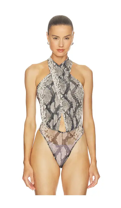 Lapointe x REVOLVE Printed Mesh Cross Bodysuit | Thumbnail 2