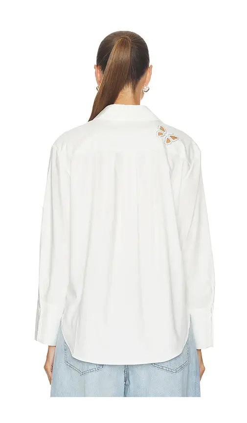 Alice + Olivia Alice + Olivia Finely Embellished Buttondown With Cutouts | Thumbnail 3 Alice + Olivia Alice + Olivia Finely Embellished Buttondown With Cutouts | Thumbnail 3